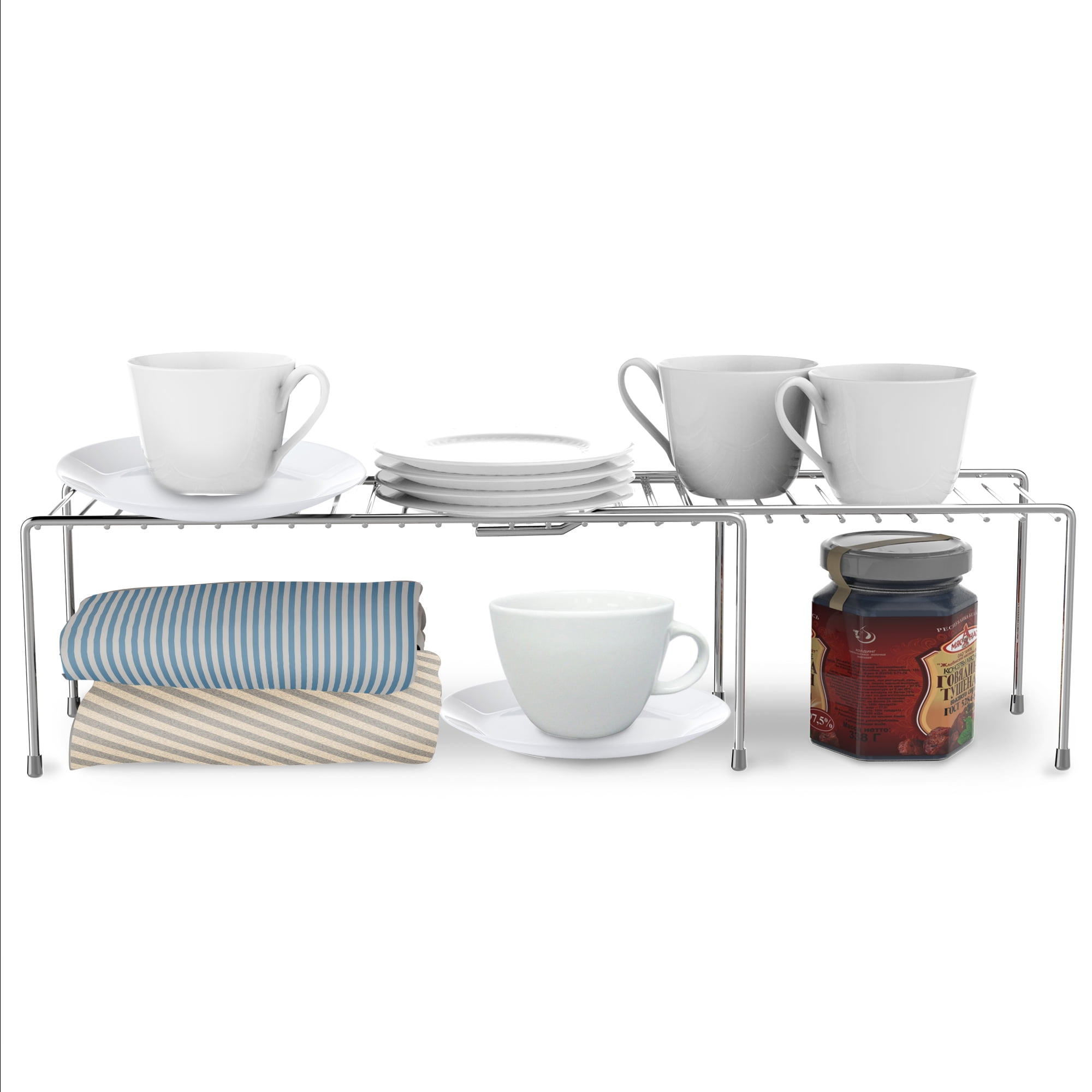 Expandable cabinet shelf — product listing photo