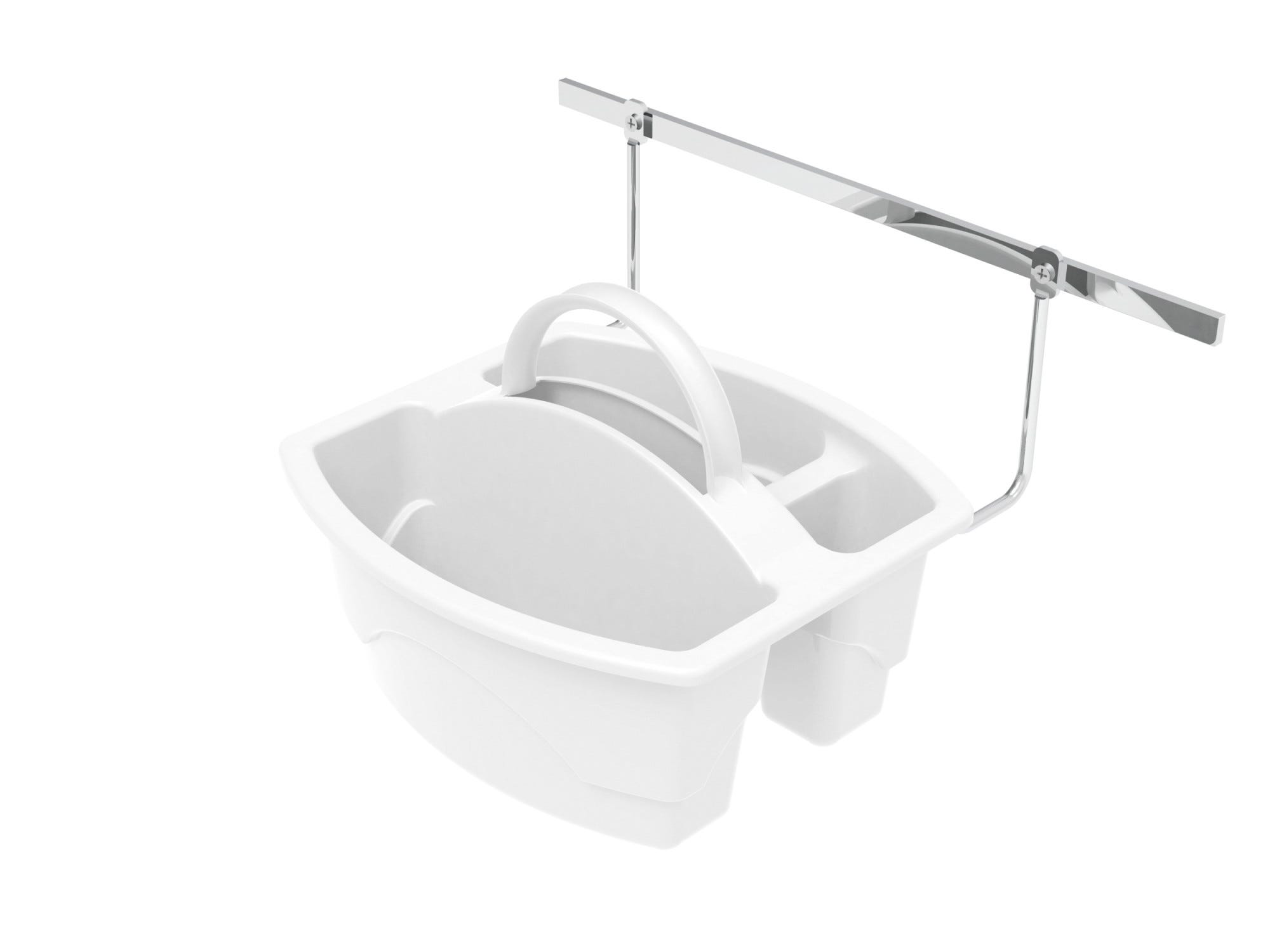 Door-mounted cleaning caddy — product listing photo