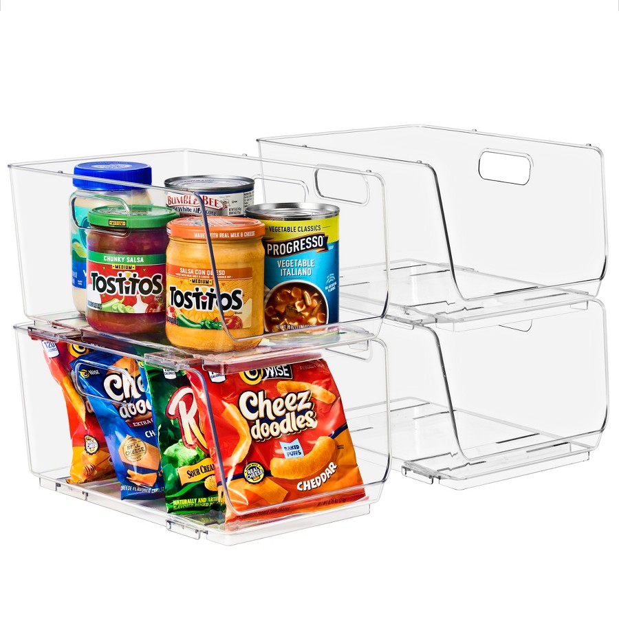 Open-front stackable bins — product listing photo