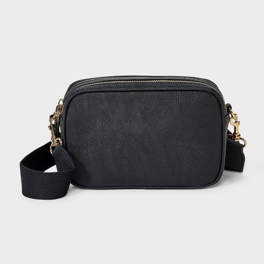 Double-zip crossbody bag — product listing photo